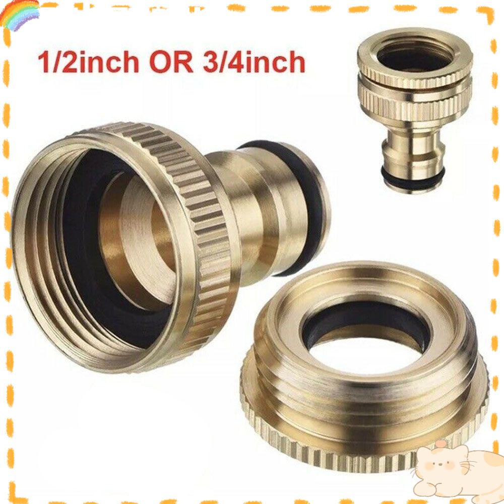 Solighter Fitting 3per4sampai1per2&quot; Keran Selang Keran Alat Siram Irigasi Brass Tap Adapter Joiner