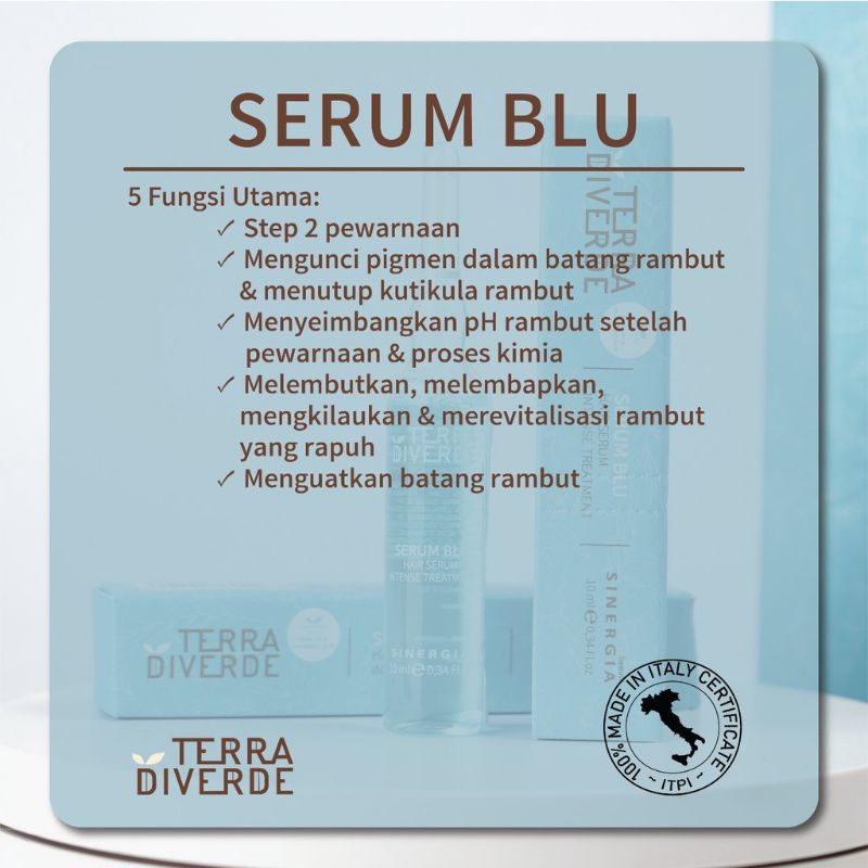 SINERGIA TERRA DIVERDE Serum Blu Seed Oil Hair Serum 10 ML | Blue Vitamin Rambut