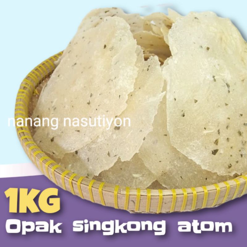 

Kerupuk opak singkong atom samier besar mentah renyah 1kg