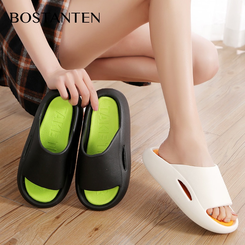 BOSTANTEN Platform Sandal Dewasa, Blok Gesekan Anti Selip Luar Ruangan, Warna Cerah, Pendamping, Anti-Tabrakan Praktis