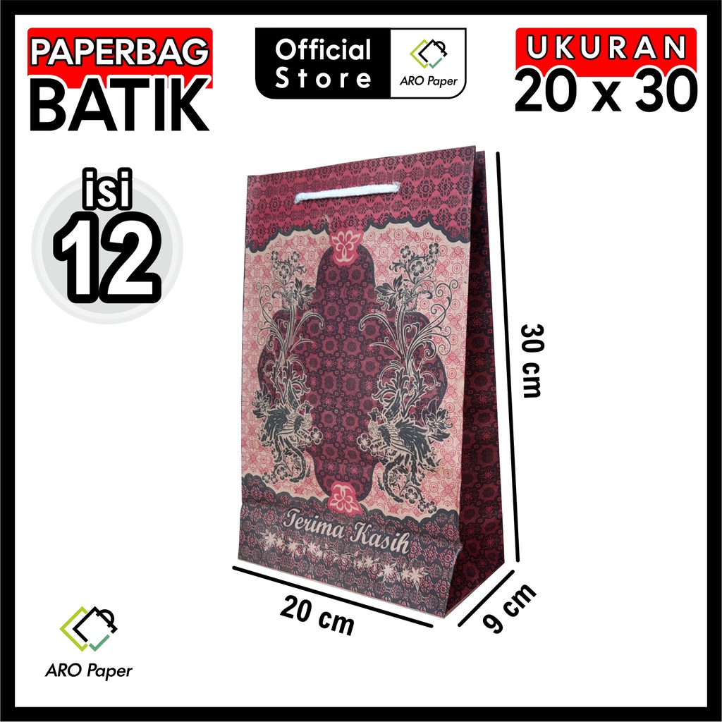 

Paper Bag Batik | Ukuran 20x9x30 cm (Isi 12 pcs)