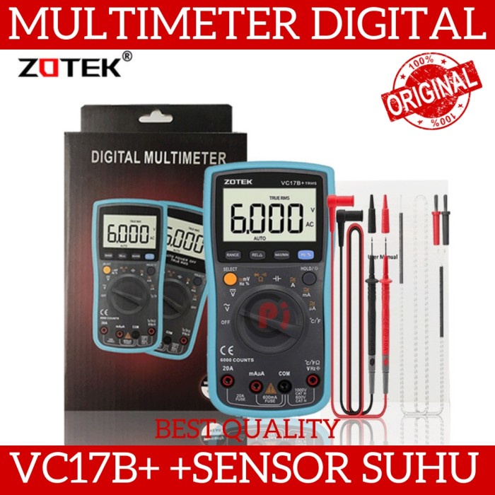 ORIGINAL ZOTEK VC17B+ Multimeter Digital Auto Big Size + Sensor Suhu