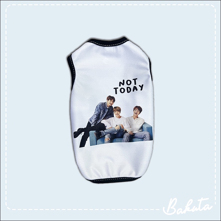 Baju Kucing Model BTS Not Today Tank Lucu untuk kucing dan anjing Kecil model Casual size S-XL | BTS Tank Series Bakuta