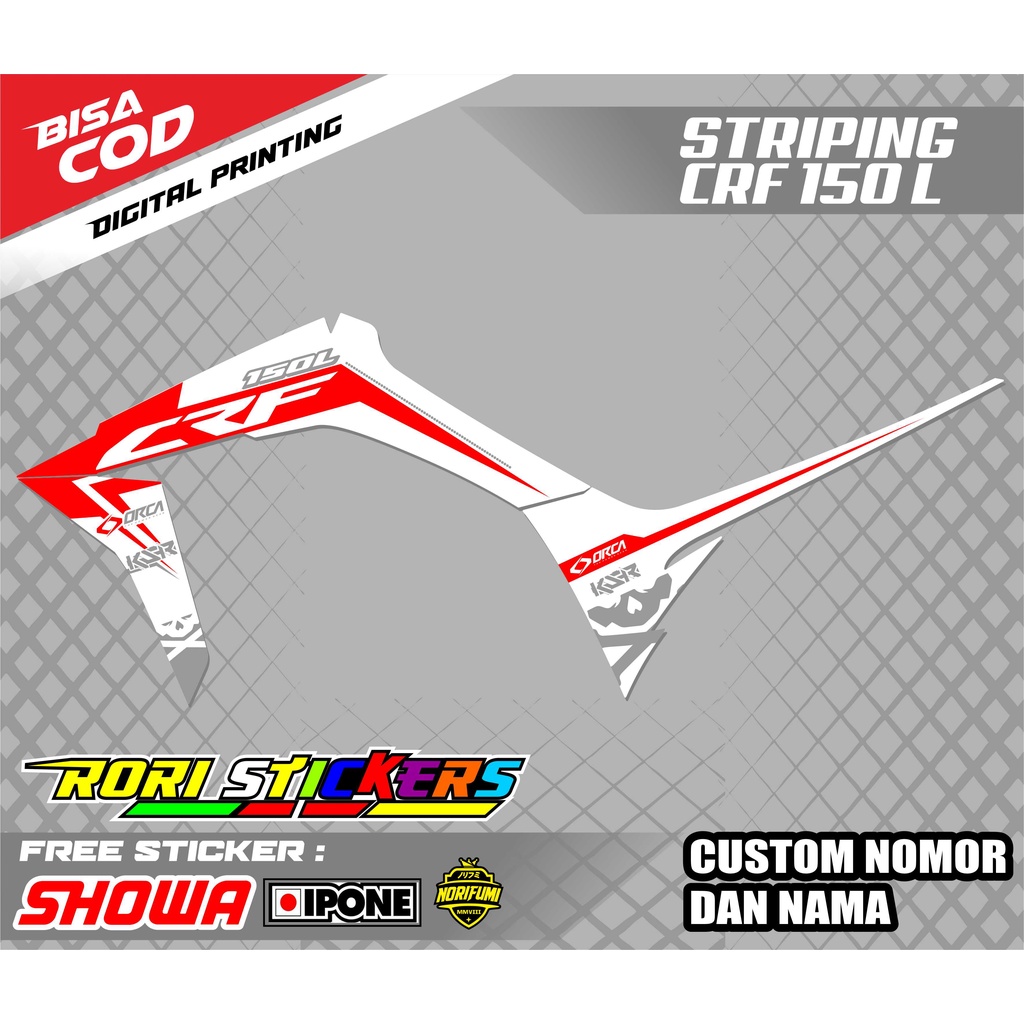 STRIPING VARIASI CRF 150 L / STIKER MOTOR CRF 150 L SUPERMOTO