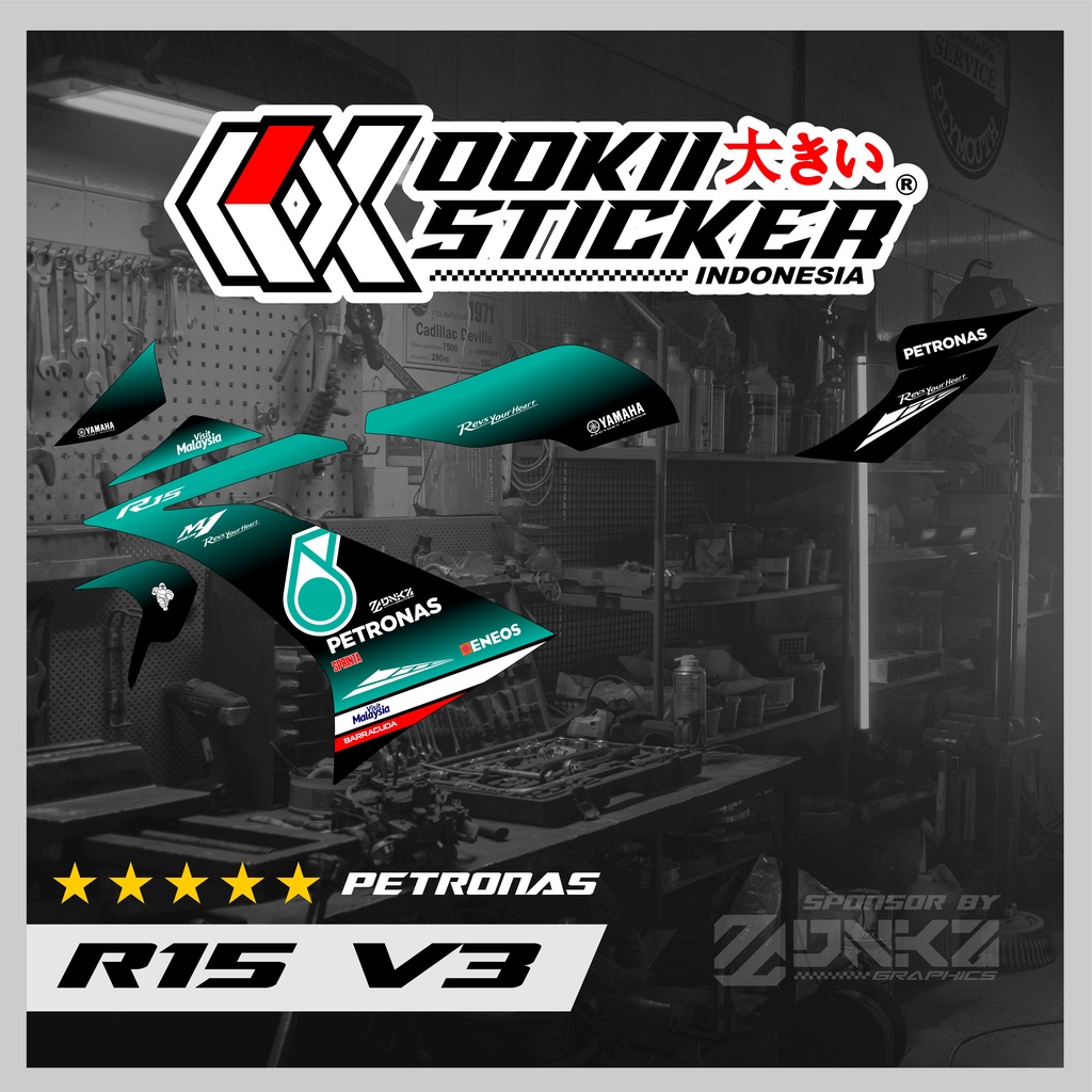 Stiker R15 V3 Decal Striping R15 V3 Premium Petronas 2.0 OOKII