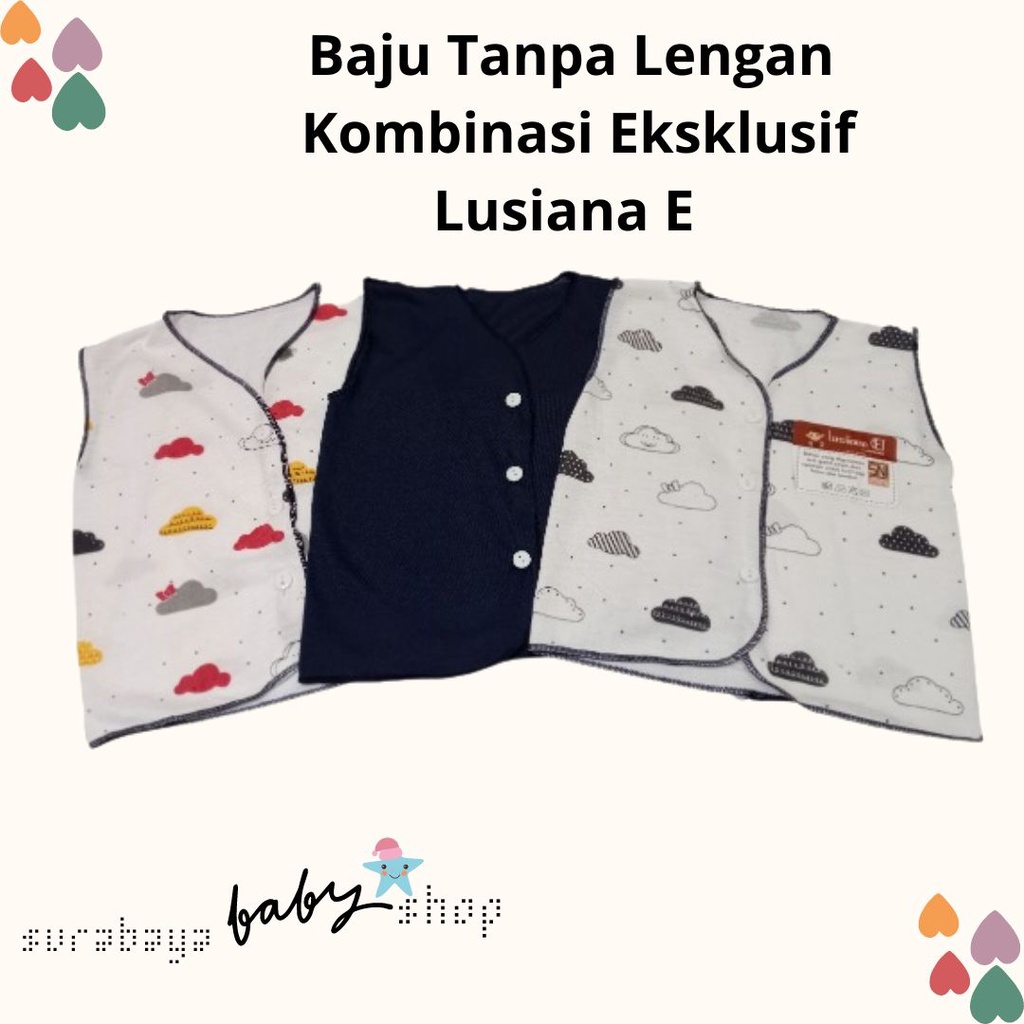 Baju Bayi Kutung / Tanpa Lengan Kombinasi Newborn SNI Eksklusif  Lusiana E 1 pc / 3 pc / 6 pc 652503