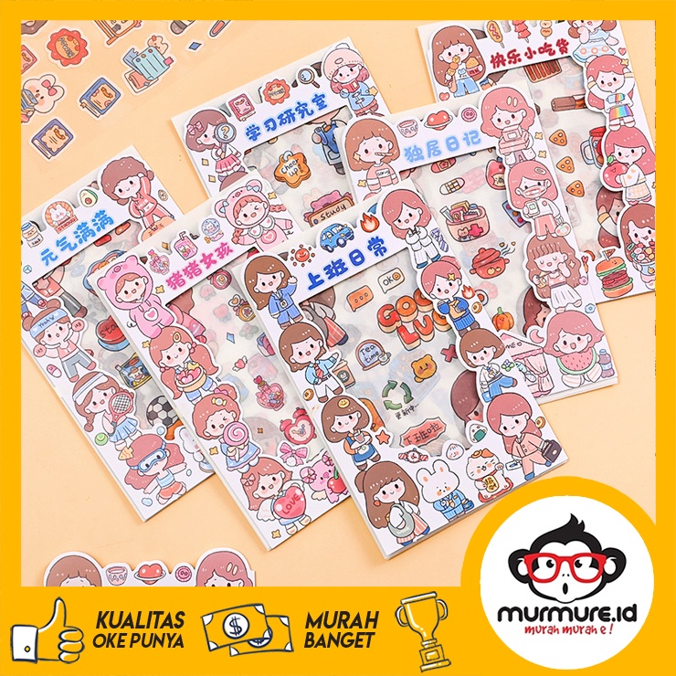 

MURMURE.ID | 4 PCS CUTE CARTOON STICKERS PET DIY DIARY STICKER JURNAL DECO STIKER LUCU HIAS