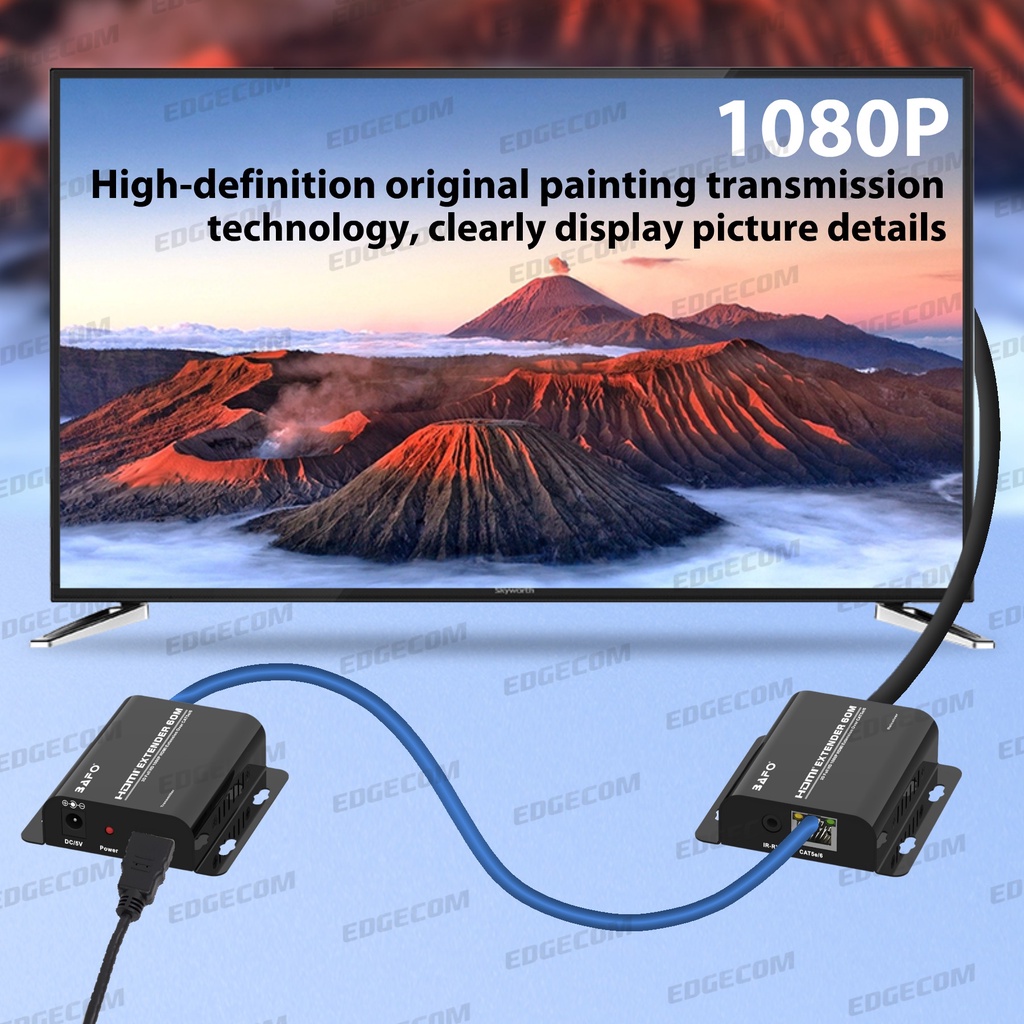 BAFO HDMI Extender Via UTP 60 Meter BF-372B ORIGINAL