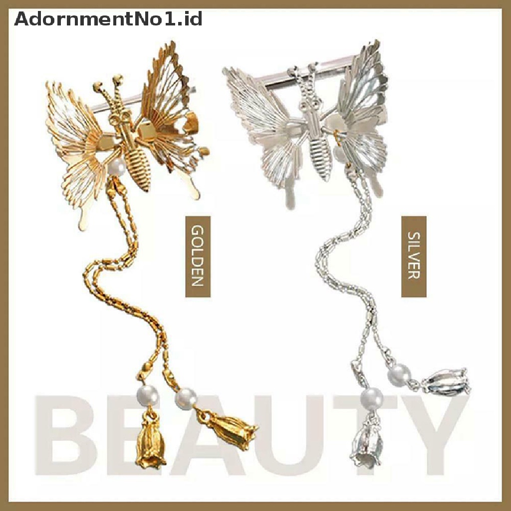 [AdornmentNo1] 1pcs Jepit Rambut Kupu-Kupu Rumbai Elegan Bergerak Gadis Terbang Shiny Hair Clips [ID]