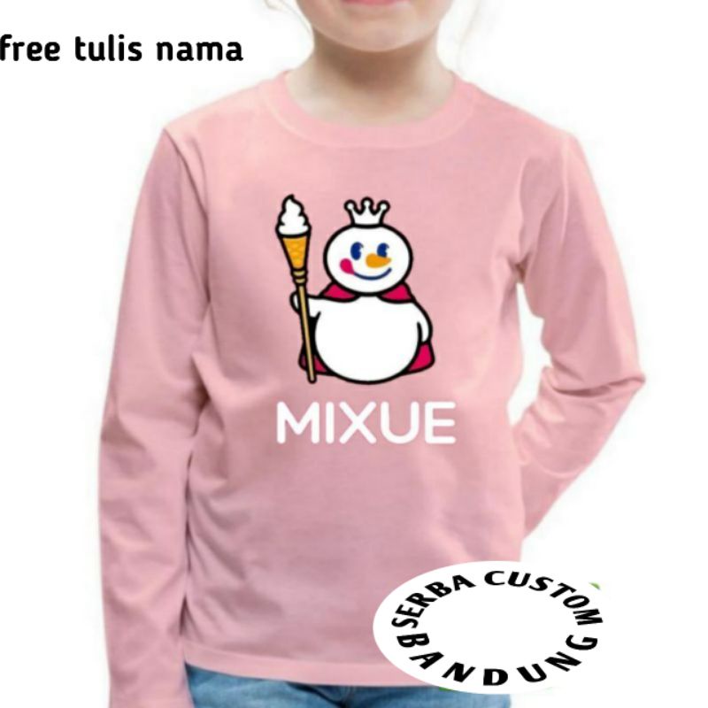Kaos anak Baju Anak Mixue Ice Cream Lengan panjang