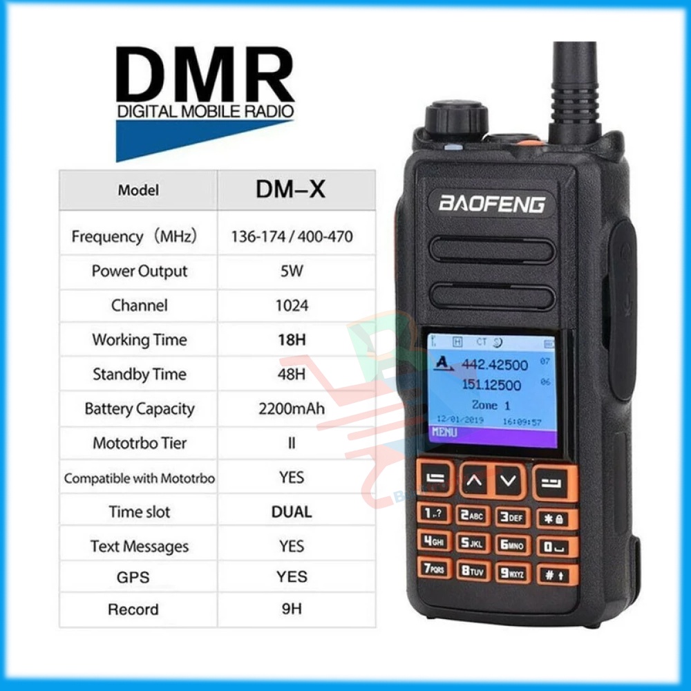 Banana Sport Ht Baofeng Dm-X Ht Dual Band Digital Analog Garansi Gps Sms Dmr