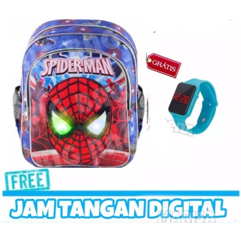 tas spiderman tk paud tas spiderman led mata nyala