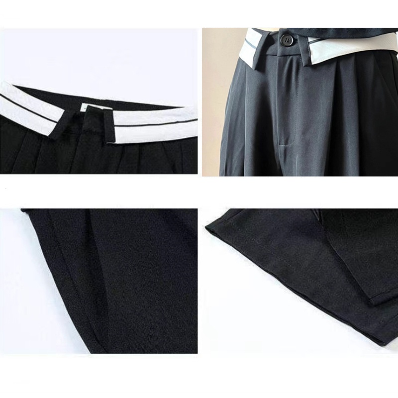 Celana Kerja Wanita Kantor Hitam Highwaist Pants Korean Style Celana Kaki Lebar