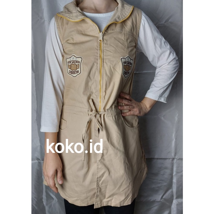 Baju Anak Perempuan Remaja Tanggung 2in1 Inner Polos Tangan Panjang + Outer Bordir OOTD