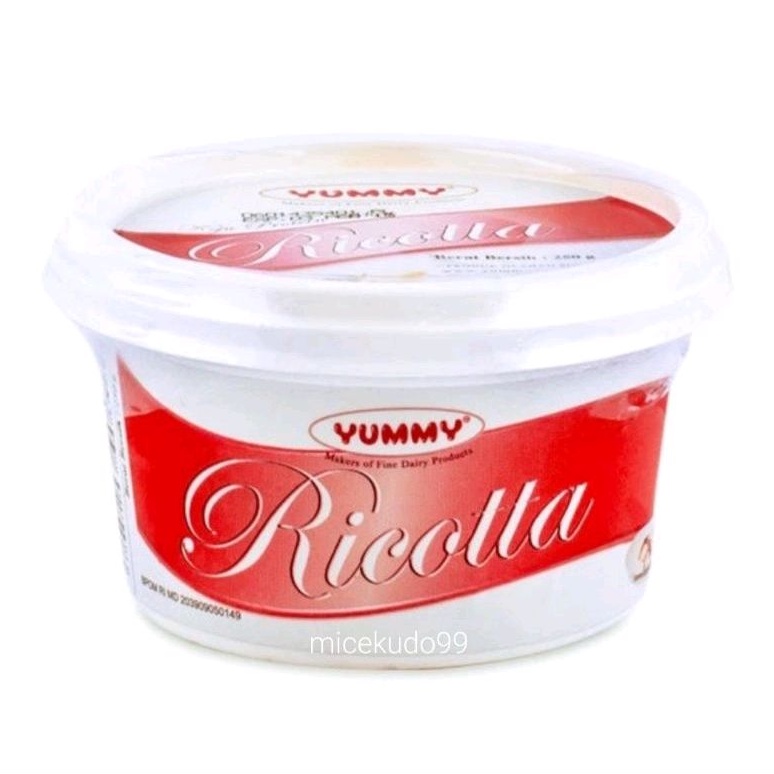 

YUMMY RICOTTA 250GR RICOTTA CHEESE 250 GRAM KEJU RICOTA