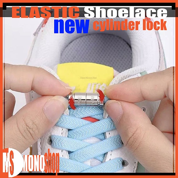 tali sepatu elastis model arrow shoelace dengan lock kapsul