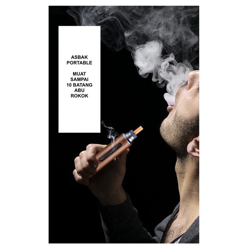 IMPOR ASBAK ASHTRAY PORTABLE H015 MUAT SEMUA JENIS ROKOK BAHAN KAYU ASLI