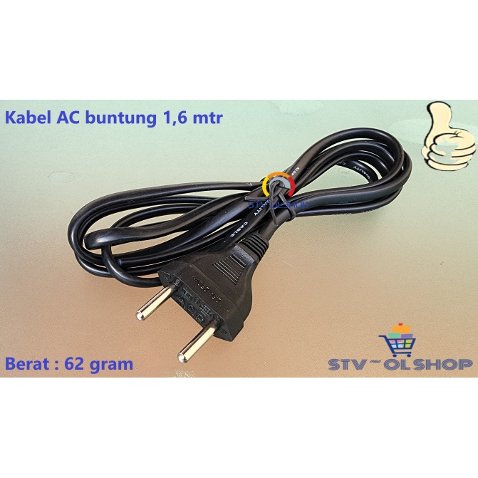 Kabel AC Cord buntung / Kabel Power AC Tebal Panjang 1,6 M