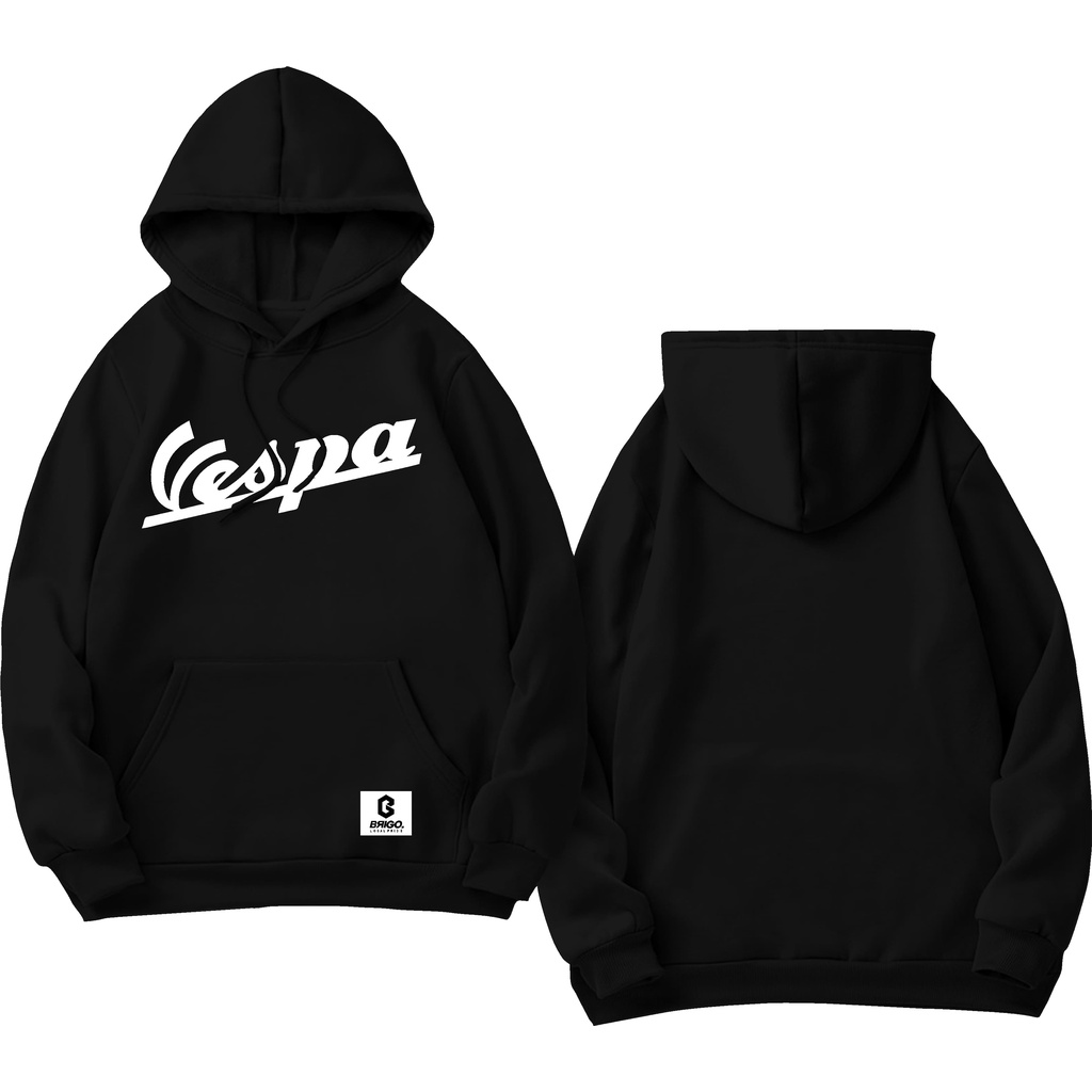 BRIGO X Vespa FONT Sweater Hoodie II Jumper Hoodie BRIGO Sablon DTF Fleece Cotton Size M-XXL (Pria &amp; Wanita) Free stiker&amp;Gantungan Kunci