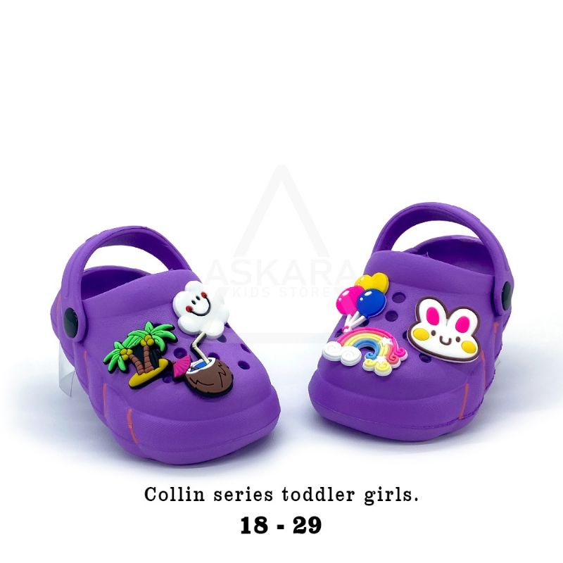 Sandal anak perempuan tali belakang jibitz lucu gemoyy jelly import