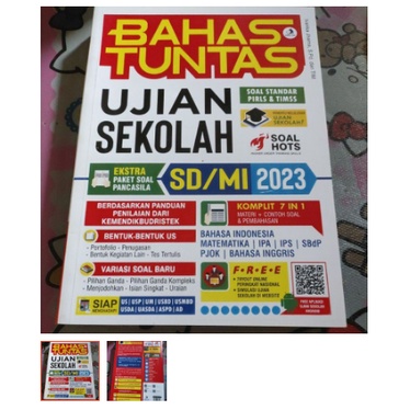 BUKU BAHAS TUNTAS UJIAN SEKOLAH SD MI 2023/ buku prediksi soal ujian  SD MI 2023