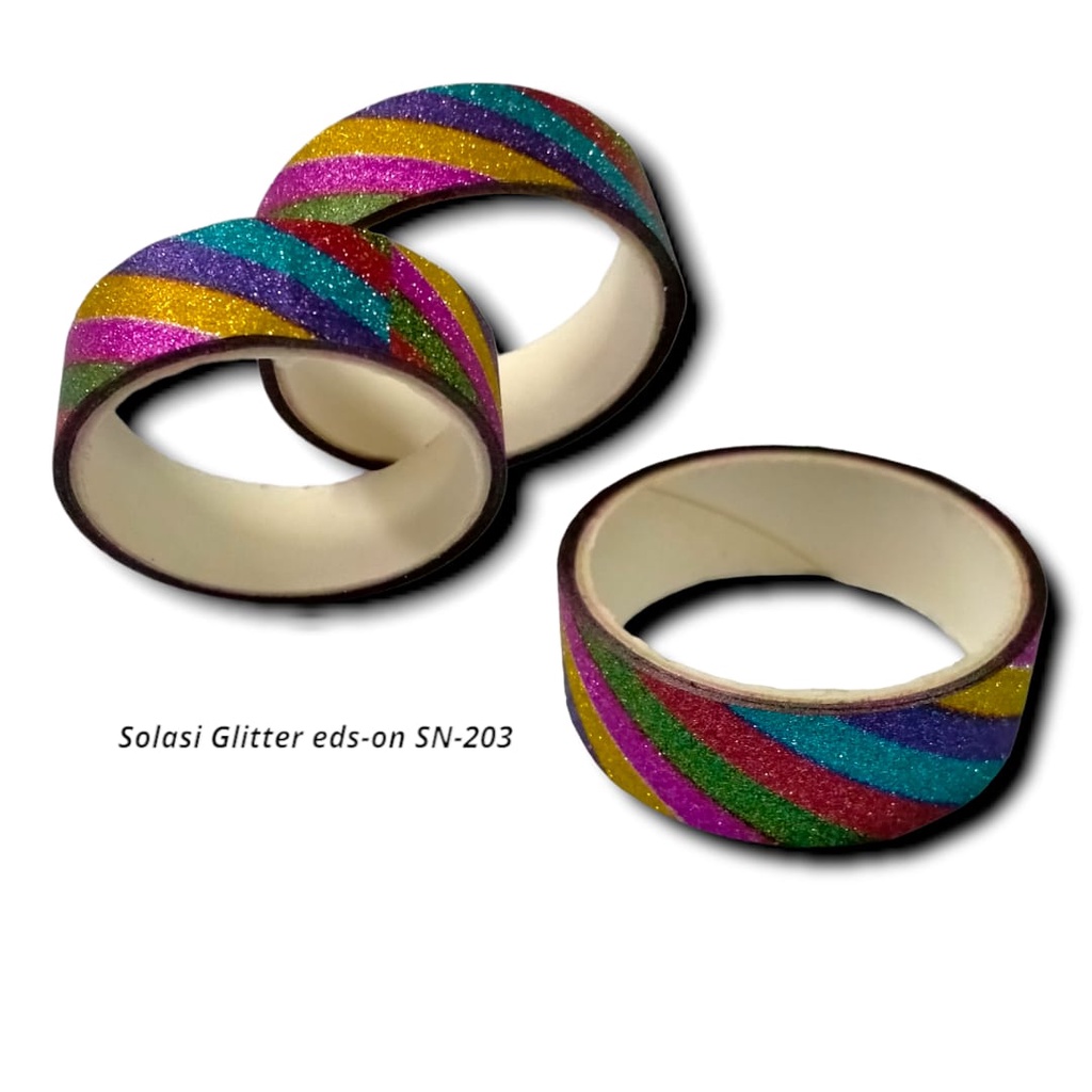 

SOLASI KADO GLITER MOTIF WARNA LUCU SELOTIP GLITTER COLOUR TAPE 12 MM ISOLASI