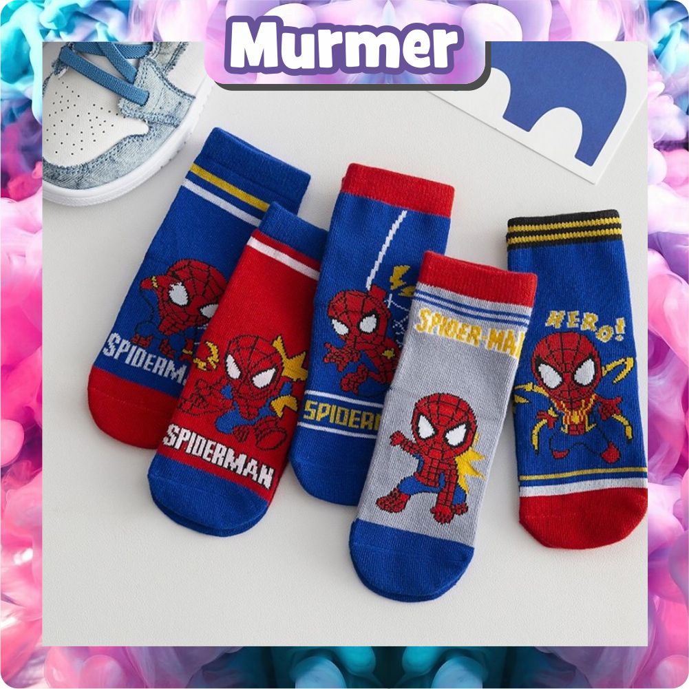 MurmerOfficial Kaos Kaki Anak Motif Spiderman Kaus Kaki Bayi Lucu KK062