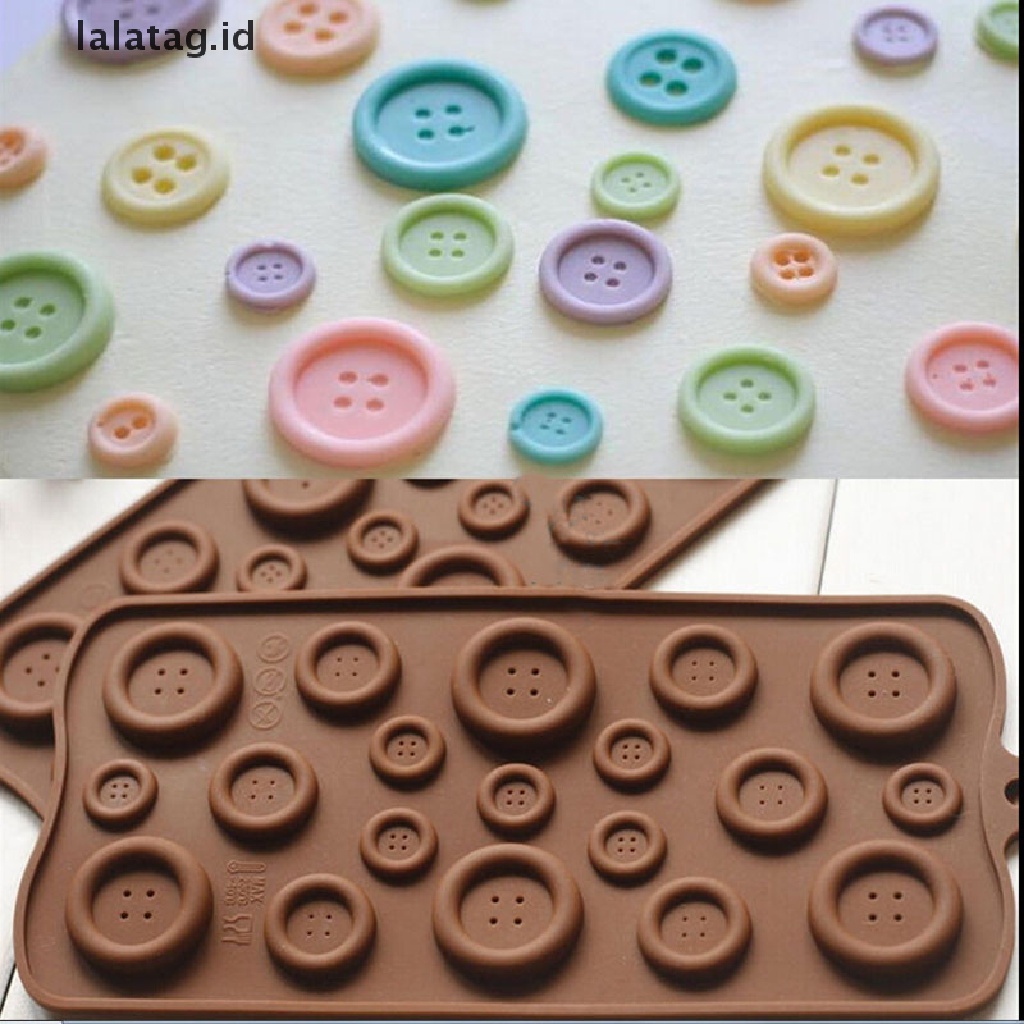 [lalatag] 1x Cetakan Fondant Coklat Berbentuk Kancing DIY Cetakan Silikon Mold Alat Dekor Kue [ID]