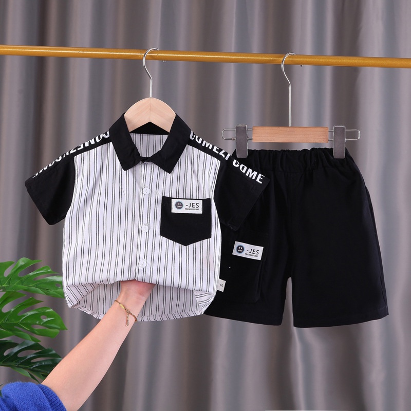 LittleAaron SET SALUR JES EBV Setelan Bayi Laki-laki Lengan Pendek Baju Anak Laki Laki