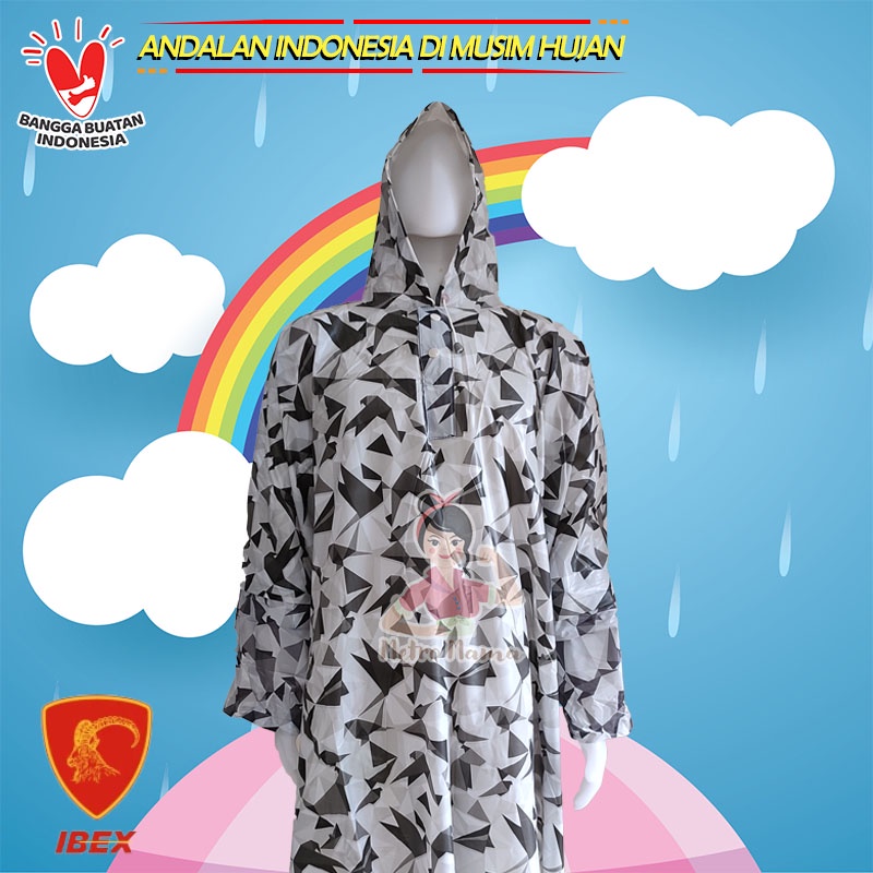 Jas Hujan Ponco Lengan XL IBEX ORI Ukuran JUMBO BIGSIZE Gajah Original