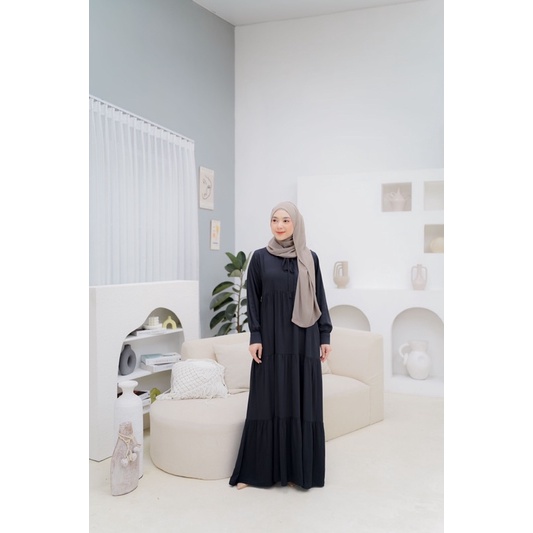 GlizHijab | Aurel Dress | Kondangan Series Baju Lebaran Fashion Muslim Dress Simple Elegant Gamis Kekinian Set OOTD Hijab Basic Dress Hijab-7