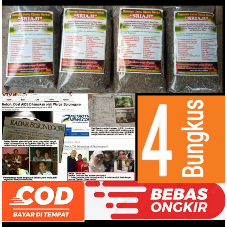 4 Bungkus Herbal Sriaji atau 1 paket untuk sebulan