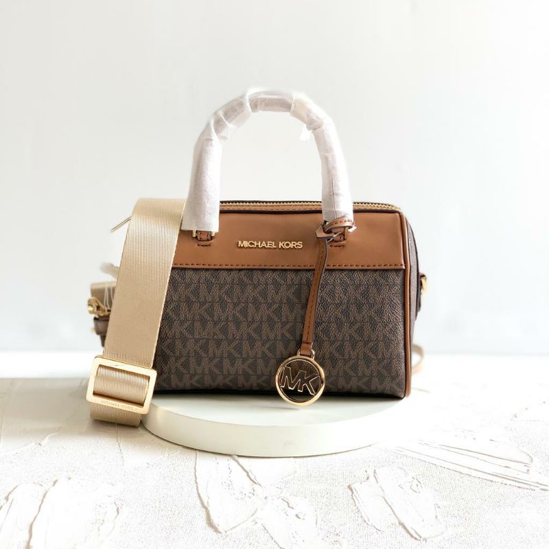 michael kors duffle mini brown crossbody bag