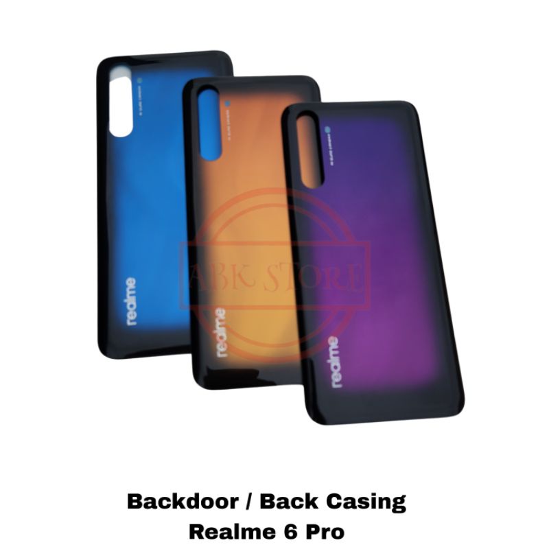 TUTUP BELAKANG BACKDOOR COVER BATERAI BACK CASING REALME 6 PRO BACK GLASS BACKCOVER