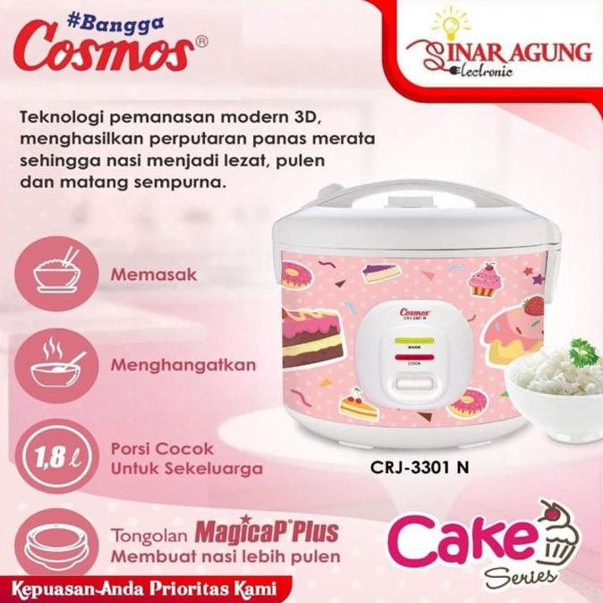 MAGIC COM COSMOS CRJ3301NC / CRJ 3301NC 1,8 LITER NONSTICK 100% ORI