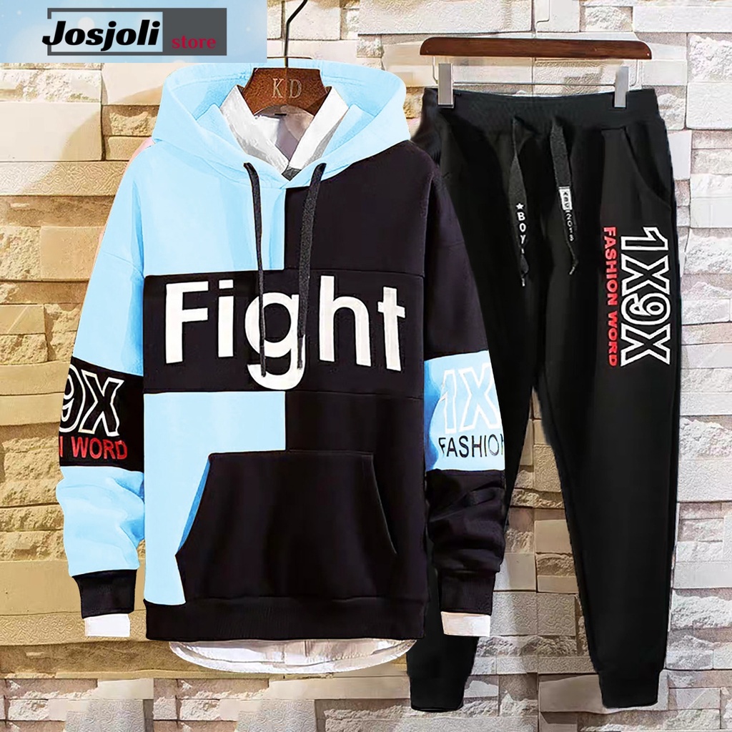 JOSJOLI_STORE/Stelan Fight/Satu Stel Atasan dan Bawahan Pria Dewasa/Fit L