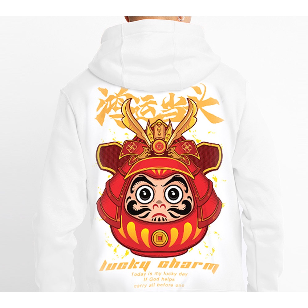 Sweater Hoodie LUCKY CHARM V2 Jumper Pria Wanita Bahan Fleece Tebal Ukuran S M L XL XXL XXXL