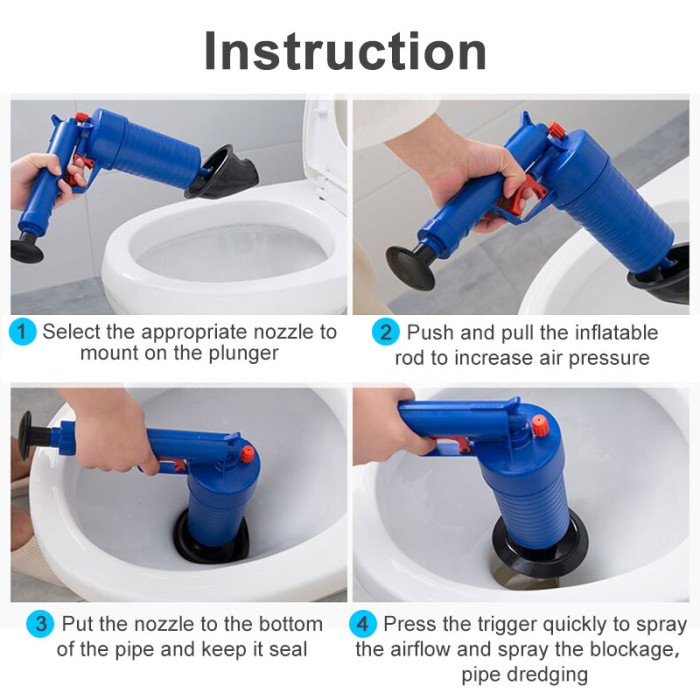 Toilet Alat Pembersih Paralon Mampet Clogged Cleaning Tool