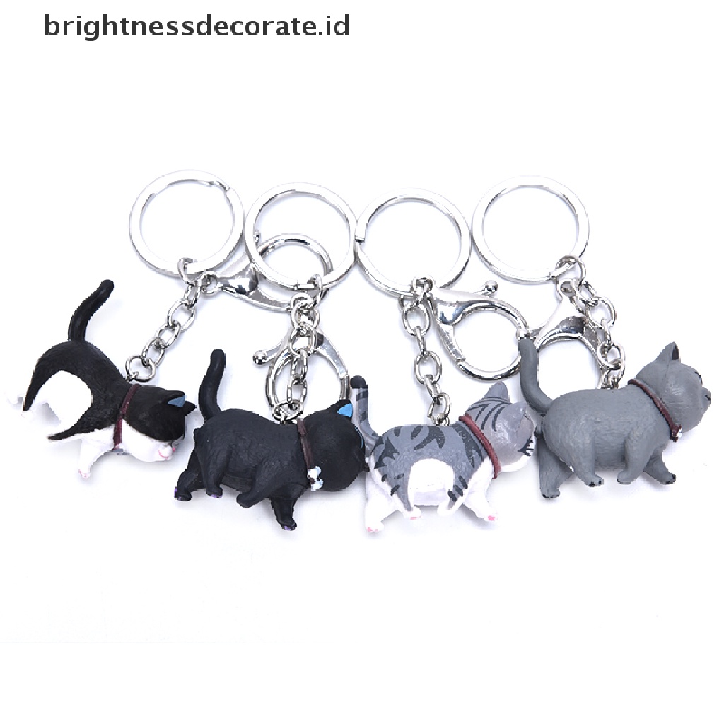 [Birth] New Lovely Cat Kitten Keychain Gantungan Kunci Handbag Liontin Ornamen Hadiah Mainan Anak [ID]