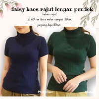 Inner rajut knit sweater turtleneck wanita tangan pendek/Daisy Sweater Rajut knitTurtleneck bodysuit lengan  Pendek