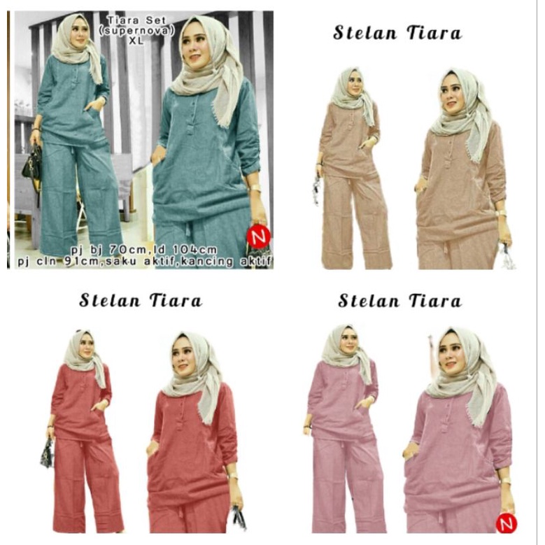 setelan baju muslim/set baju kantor wanita modern/pakaian kerja office wear/setelan bumil/kulot