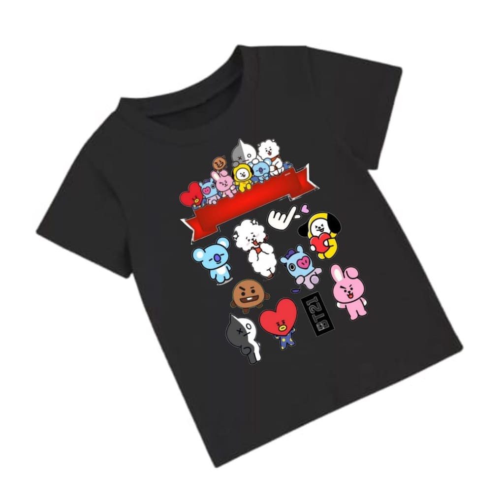 Hzl_outfit Kaos Baju Anak Anak BT21 Sarange COD 2W