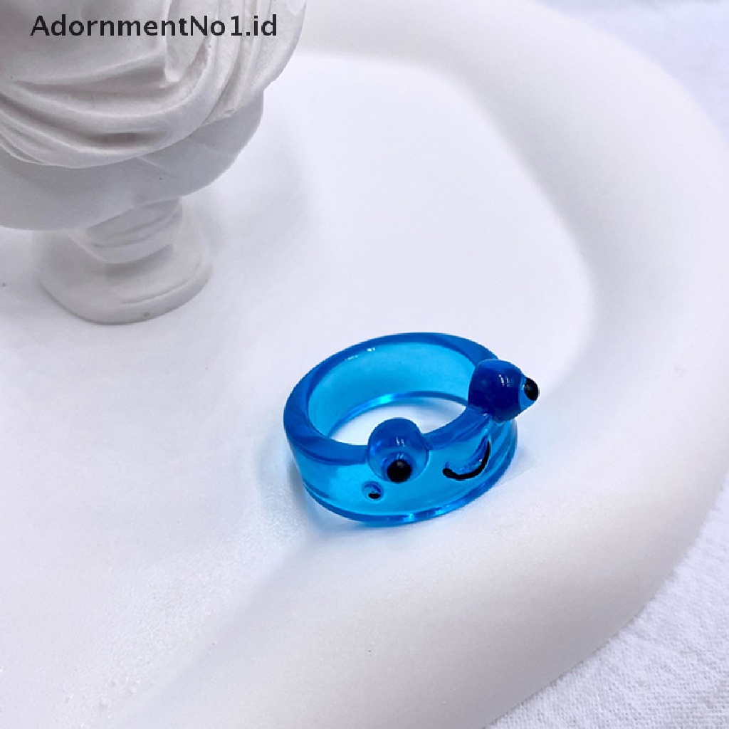 [AdornmentNo1] Cincin Kodok Senyum Lucu Untuk Wanita Gadis Lucu Kartun Hewan Cincin Perhiasan Aesthetic Greative Friendship Ring Hadiah Perjalanan Pesta [ID]