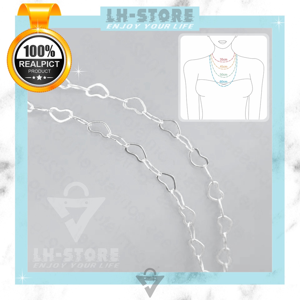Kalung Wanita Rantai Love Anti Karat Anti Luntur Lerbaru