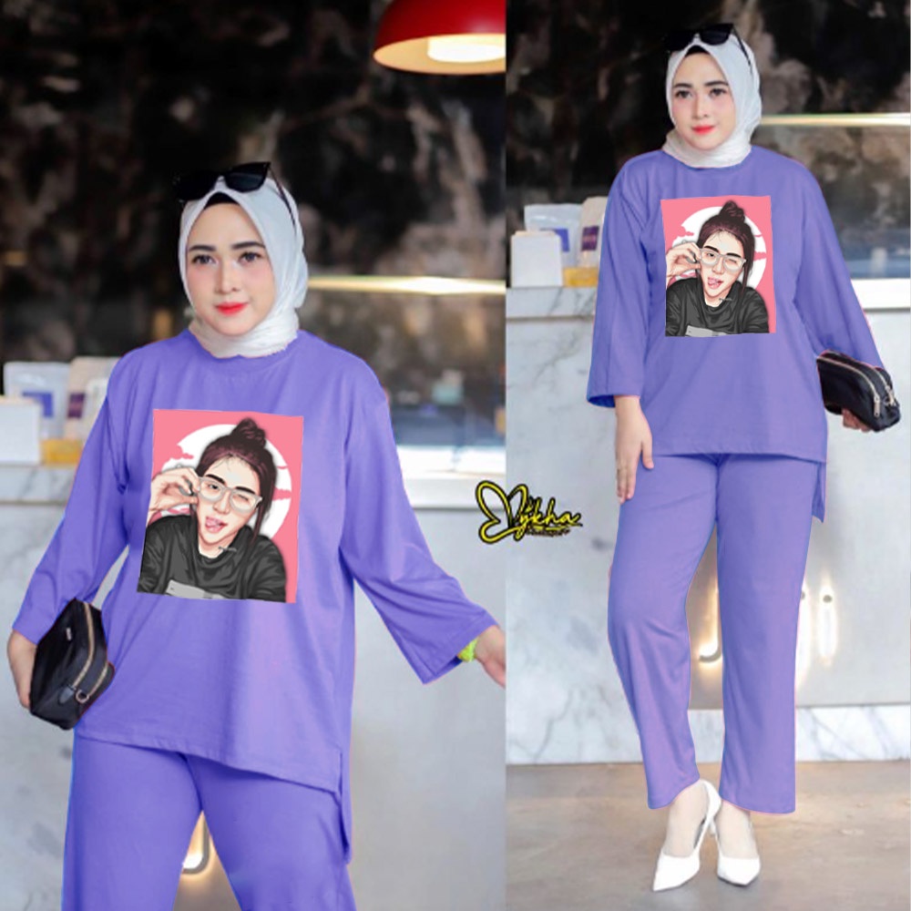 FF SETELAN TUNIK WANITA HIJAB COLABORATION BAHAN BABYTERY IMPORT 012