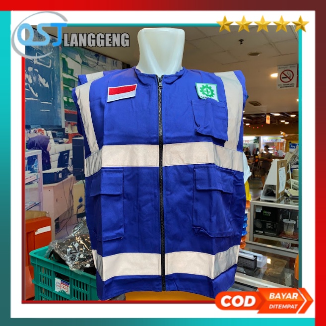 Rompi Safety American drill Biru Bca - Rompi Safety Proyek Biru Bca