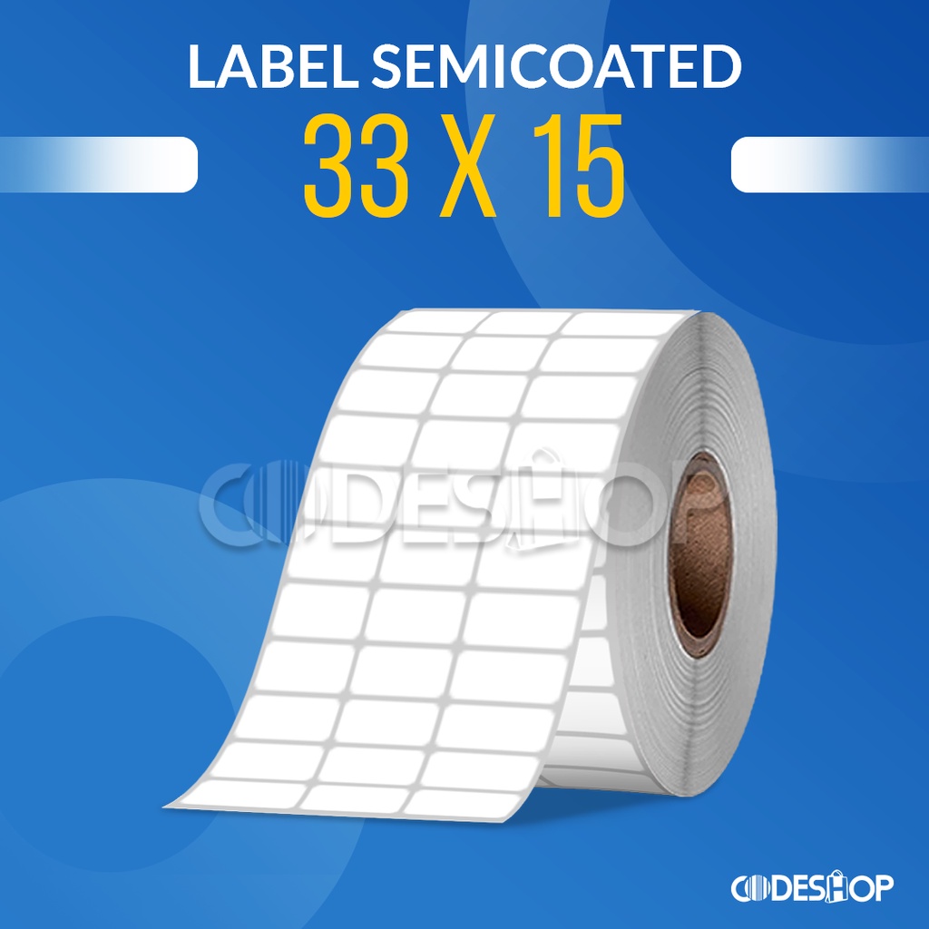 Label Barcode 33 x 15 (3 Line) Kertas Label Semicoated 33 x 15 mm