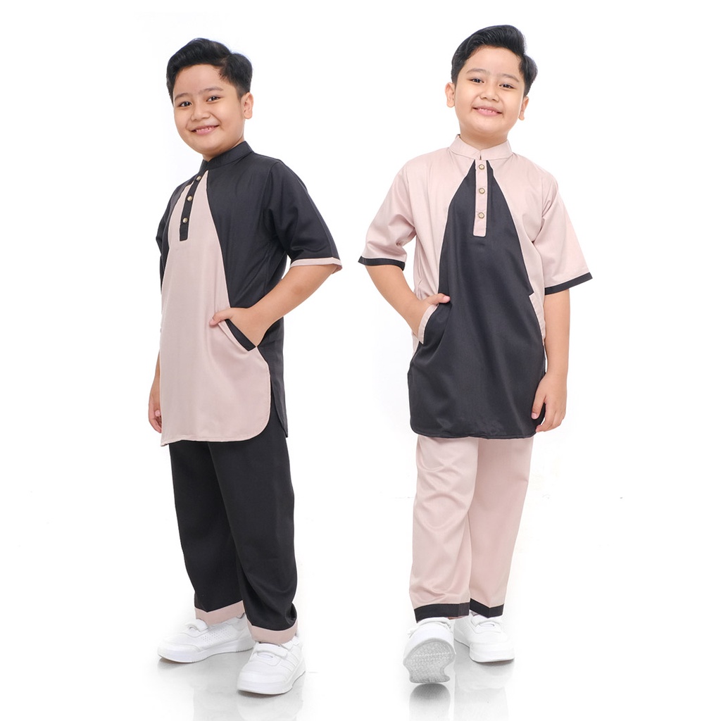 Adam (3) Setelan baju muslim koko anak Motif usia 2 3 4 5 6 7 8 9 10 tahun bahan katun model kurta