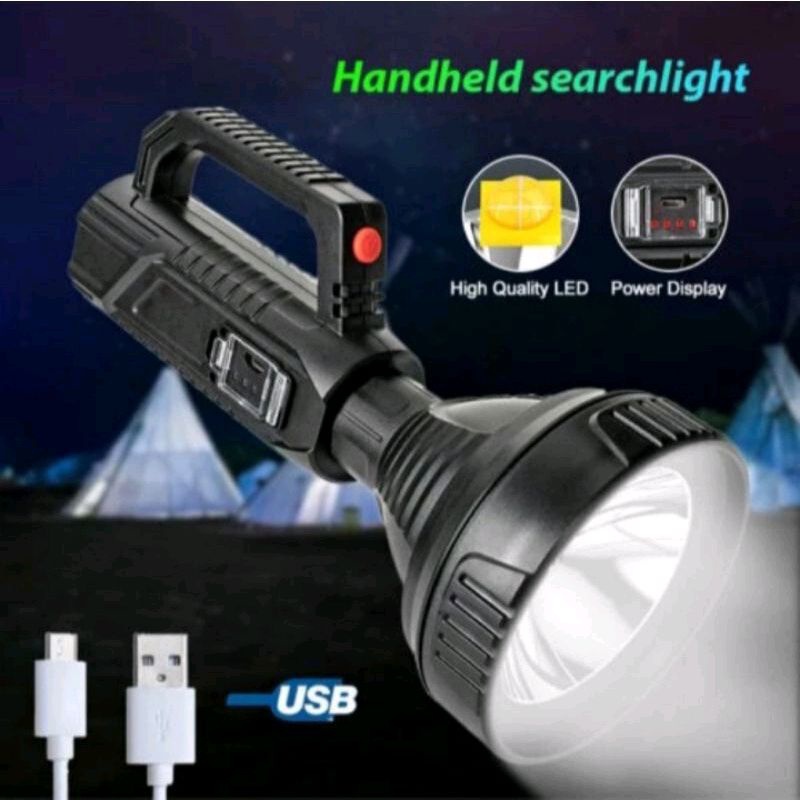 Senter Led Super Terang Jarak Jauh 2 Km Ori / Senter Led Outdoor emergency anti air