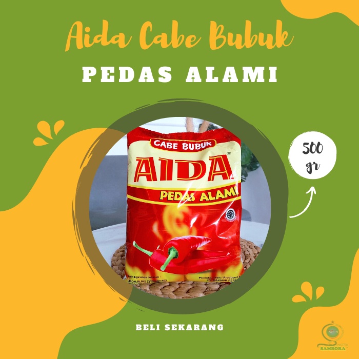 

Aida Bumbu Tabur Aida Bubuk Cabe Giling Pedas Alami Kemasan 500g Murah I Bumbu Masak Instan Bubuk Tabur Cabai Aida Bumbu Dapur I Sambora Jaya